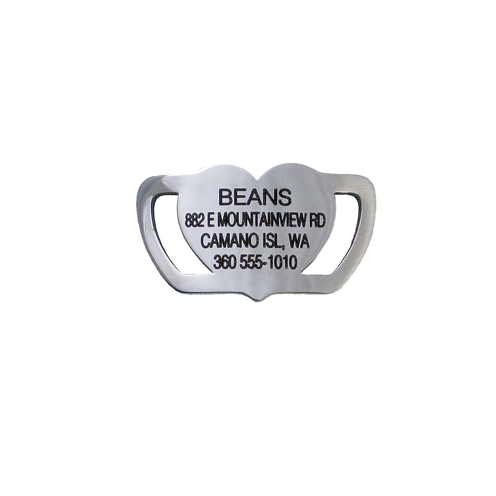 Small closed ends heart slide-on tag